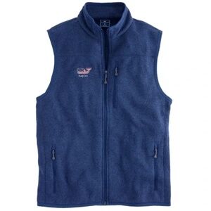 Vineyard Vines Naples USA Flag Whale Fleece Sweater Zip Vest